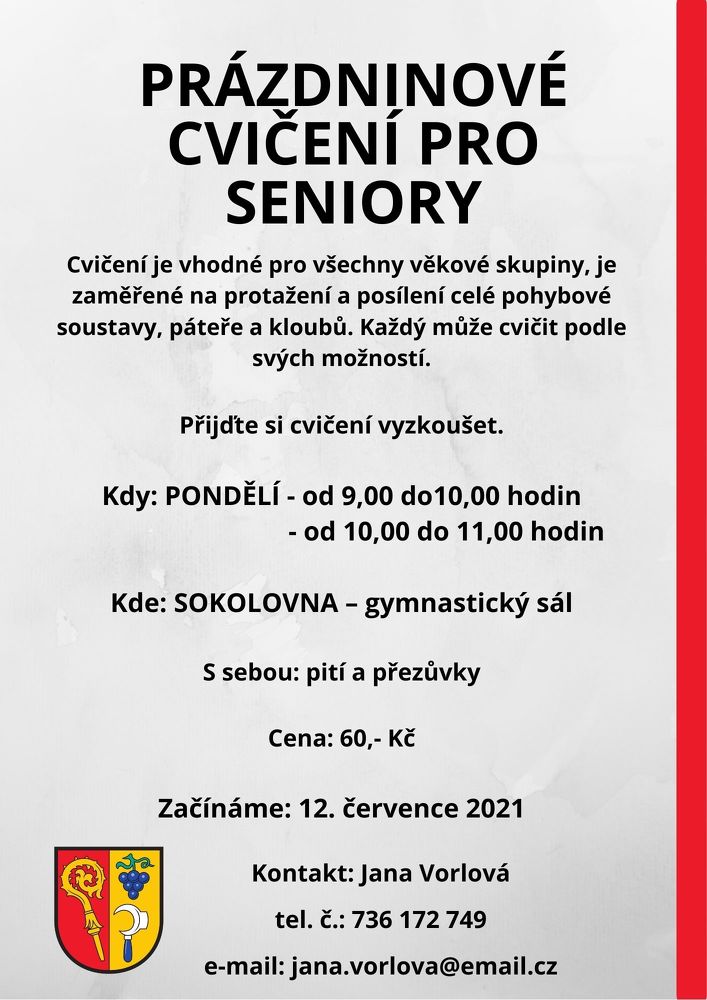 Prázdninové cvičení po seniory